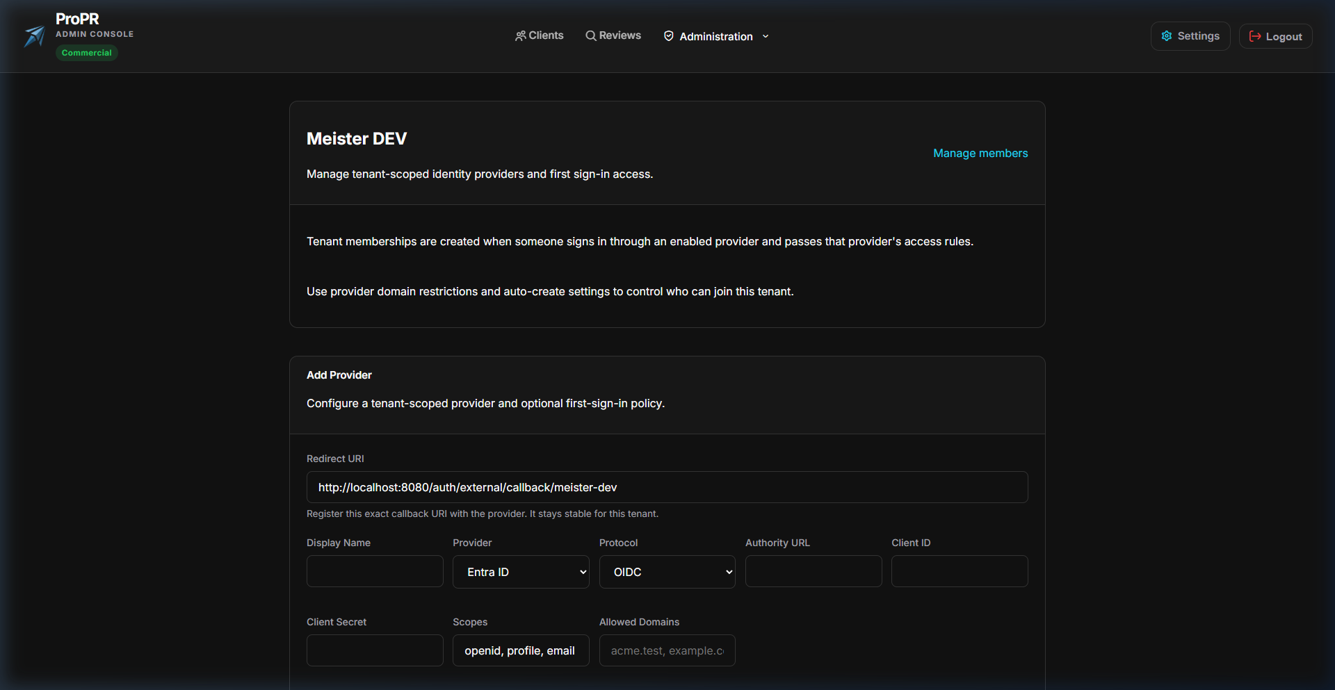 Enterprise-Grade Tenant Authentication